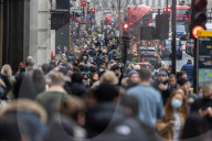 Christmas shoppers in the West End, London