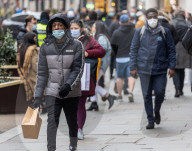 Christmas shoppers in the West End, London