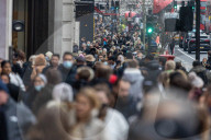 Christmas shoppers in the West End, London