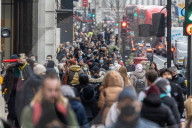 Christmas shoppers in the West End, London