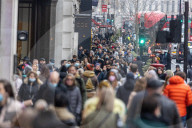 Christmas shoppers in the West End, London