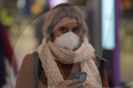 FFP2 masks are the new normal with commuters today.