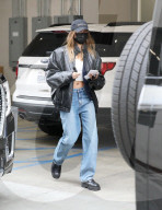 Hailey Baldwin Shows Off Her Killer Abs But Keeps New Neck Tattoo Hidden