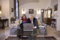 Boris and Carrie share new picture of baby Romy for Christmas along with dog Dilyn