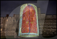 Windsor Castle lit up for Christmas