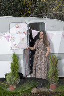 Journalist Katie Glass who has downsized to a caravan in Midsomer Norton,  Gloucestershire. 