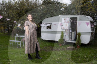 Journalist Katie Glass who has downsized to a caravan in Midsomer Norton,  Gloucestershire. 