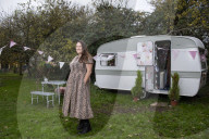 Journalist Katie Glass who has downsized to a caravan in Midsomer Norton,  Gloucestershire. 