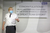 Prime Minister Boris Johnson visits Guttmann Vaccination Centre