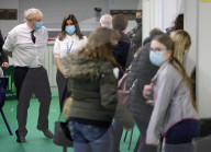 Prime Minister Boris Johnson visits Guttmann Vaccination Centre