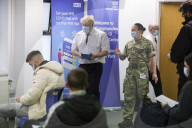 Prime Minister Boris Johnson visits Moulton Park Vaccine Centre