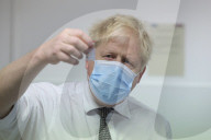 Prime Minister Boris Johnson visits Moulton Park Vaccine Centre