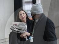 Caroline Wheeler, Sunday Times arriving for Sunday Morning with Sophie Raworth.