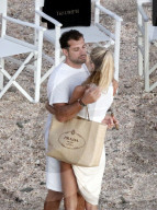 Frida Aasen and Tommy Chiabra seen enjoying a passionate kiss in St Barths