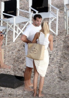 Frida Aasen and Tommy Chiabra seen enjoying a passionate kiss in St Barths