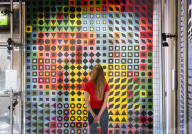 Selfridges unveil a major Victor Vasarely (French Op Art optical illusions pioneer) exhibition.
