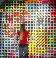 Selfridges unveil a major Victor Vasarely (French Op Art optical illusions pioneer) exhibition.