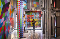 Selfridges unveil a major Victor Vasarely (French Op Art optical illusions pioneer) exhibition.