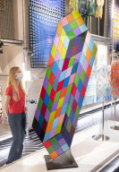 Selfridges unveil a major Victor Vasarely (French Op Art optical illusions pioneer) exhibition.