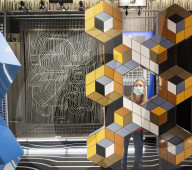 Selfridges unveil a major Victor Vasarely (French Op Art optical illusions pioneer) exhibition.