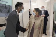 The Home Secretary Priti Patel visits Boots Piccadilly Circus