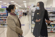The Home Secretary Priti Patel visits Boots Piccadilly Circus