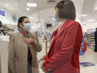 The Home Secretary Priti Patel visits Boots Piccadilly Circus