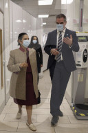 The Home Secretary Priti Patel visits Boots Piccadilly Circus