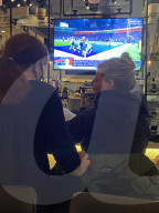Kim Basinger and her hair stylist boyfriend of more than seven years Mitch Stone are seen together for the first time in three and a half years as they enjoy a dinner date watching Saturday Night Football in the San Fernando Valley.
