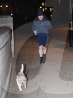 Boris out jogging today with Dilyn in Westminster.