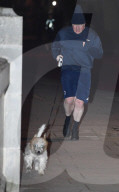 Boris out jogging today with Dilyn in Westminster.