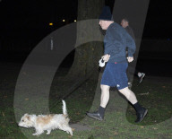 Boris out jogging today with Dilyn in Westminster.