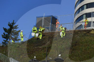 Workers dismantle London’s Marble Arch Mound