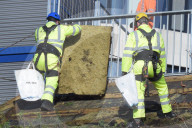 Workers dismantle London’s Marble Arch Mound
