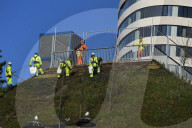 Workers dismantle London’s Marble Arch Mound