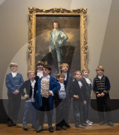 The Blue Boy by Thomas Gainsborough exhibition at the National Gallery, London.