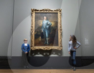 The Blue Boy by Thomas Gainsborough exhibition at the National Gallery, London.