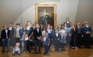 The Blue Boy by Thomas Gainsborough exhibition at the National Gallery, London.