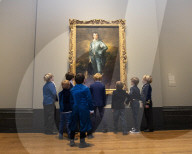 The Blue Boy by Thomas Gainsborough exhibition at the National Gallery, London.