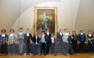 The Blue Boy by Thomas Gainsborough exhibition at the National Gallery, London.