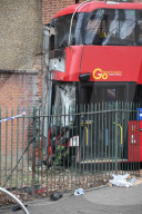 Three children and two adults in hospital after north-east London bus crash. 