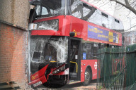Three children and two adults in hospital after north-east London bus crash. 