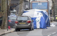 Arrest made after woman stabbed to death and man killed by car in London.