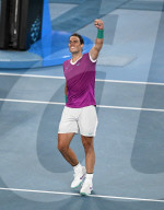 TENNIS - Rafael Nadal feiert den Sieg gegen Berettini am Australian Open