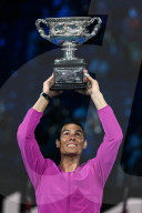 TENNIS - Rafael Nadal feiert seinen 21. Grand-Slam-Titel in Melbourne