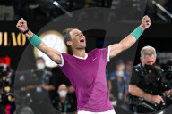 TENNIS - Rafael Nadal feiert seinen 21. Grand-Slam-Titel in Melbourne
