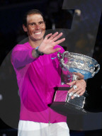 TENNIS - Rafael Nadal feiert seinen 21. Grand-Slam-Titel in Melbourne