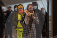 Commuters arriving at Waterloo Station