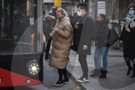 Commuters arriving at Waterloo Station