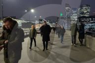 Commuters going back to work in London